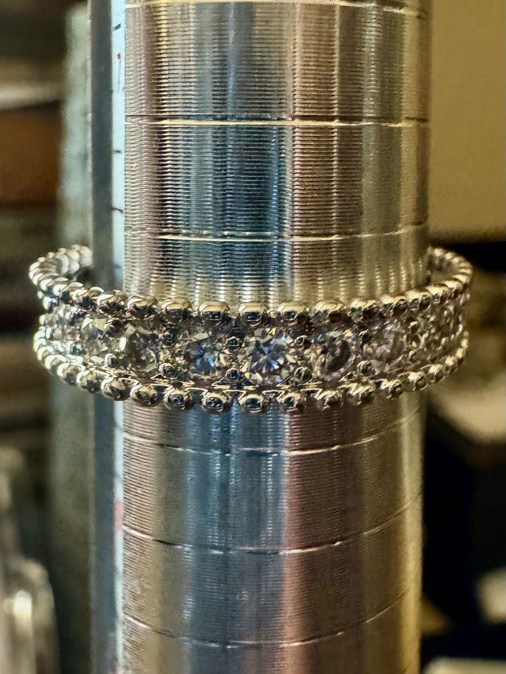 Sparkling Silver Crystal Eternity Stack Ring - Silver